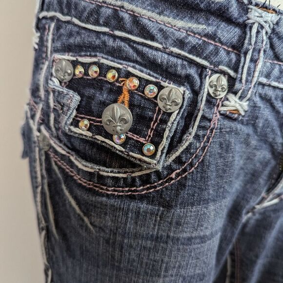 Laguna Beach Bootcut Jeans – Sz 28 Low Rise Studded Pockets Y2K - Picture 2 of 13